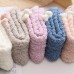 5 Pairs Women Coral Fleece Thickened Solid Color Twist Simple Warmth Socks