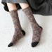 10 Pairs Women Retro Embossed Jacquard Tube Socks Fashion Mid  length Breathable Absorbsweat Lace Socks